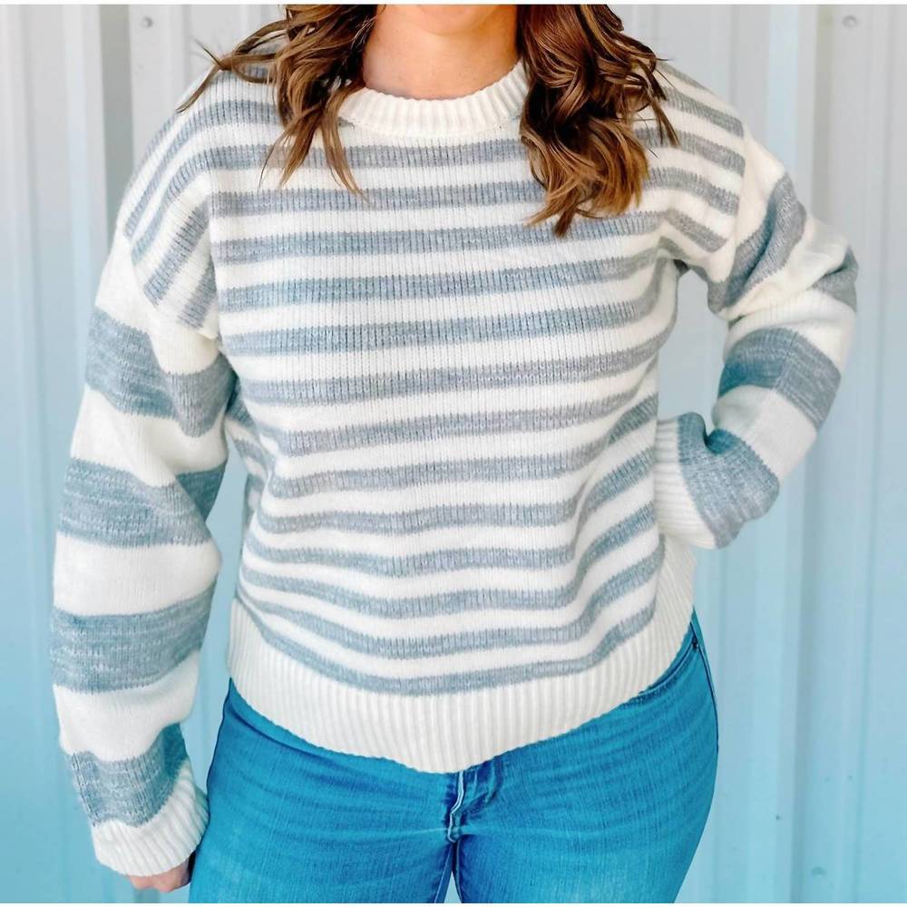 NEW AAPPARELLA bennett sweater in white/grey